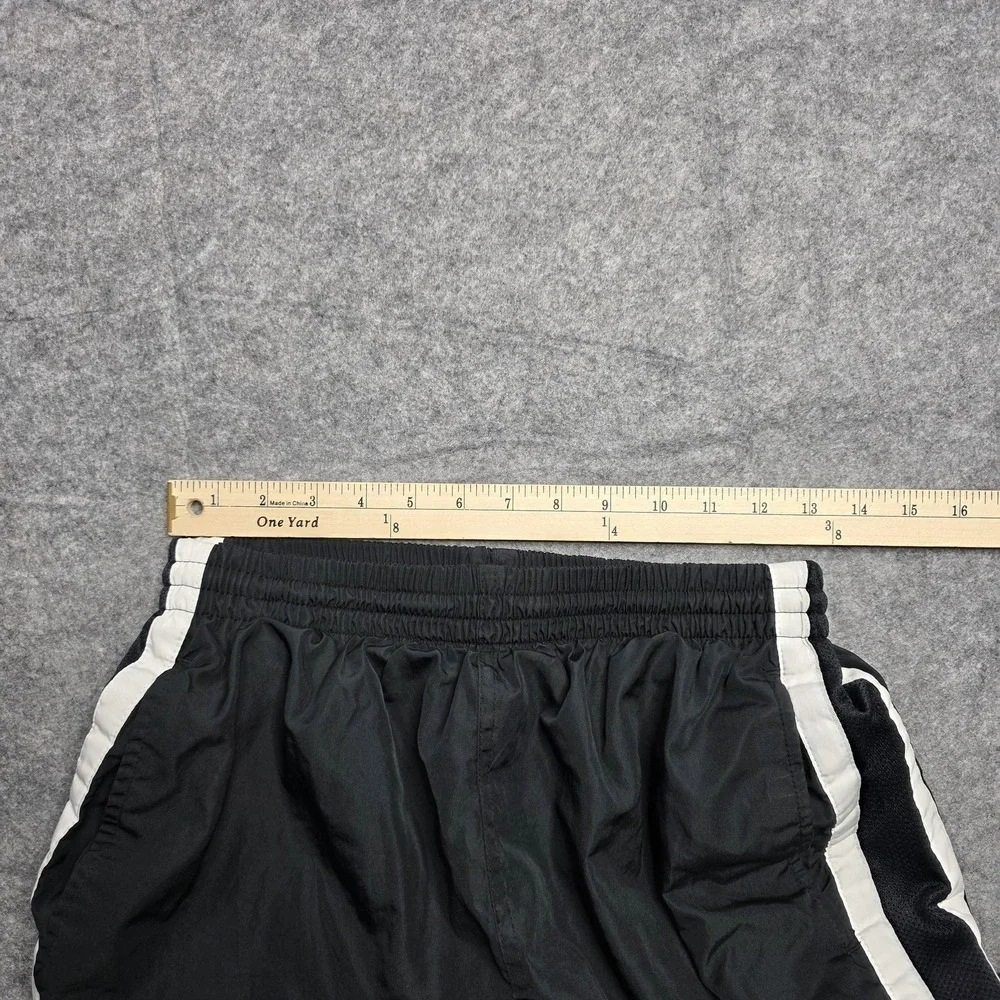 Reebok Pants‎ Mens Large Black Track Warm Up Athletic Side Stripe Zip Hem Lined